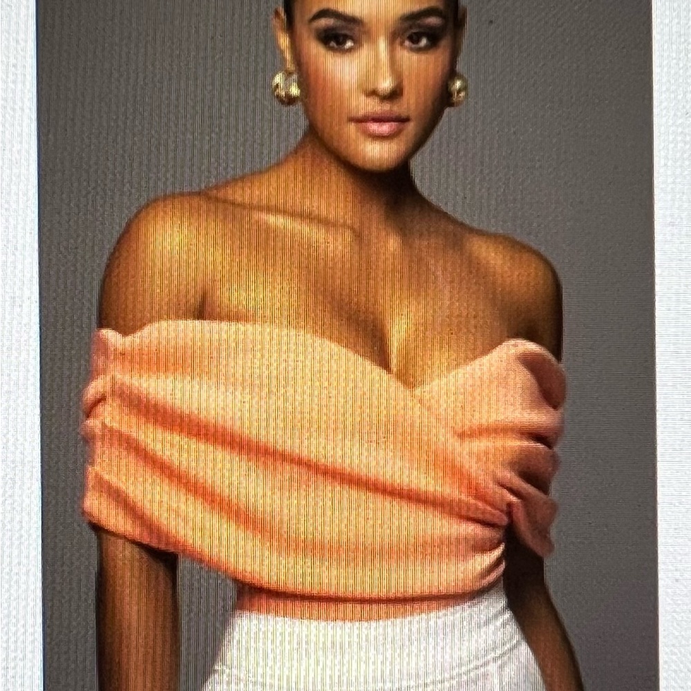 Jluxlabel-Peach Aliza Off Shoulder Bodysuit